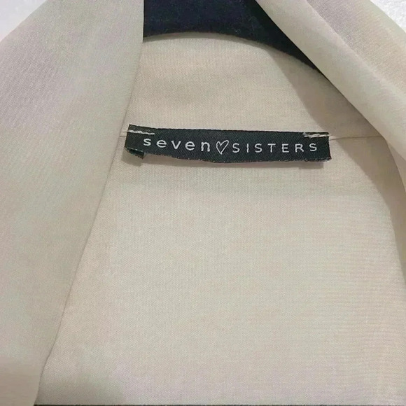 ❤️ Mendicino seven sisters cream sheer drapey jacket with  waist tie Size S - Picture 2 of 3